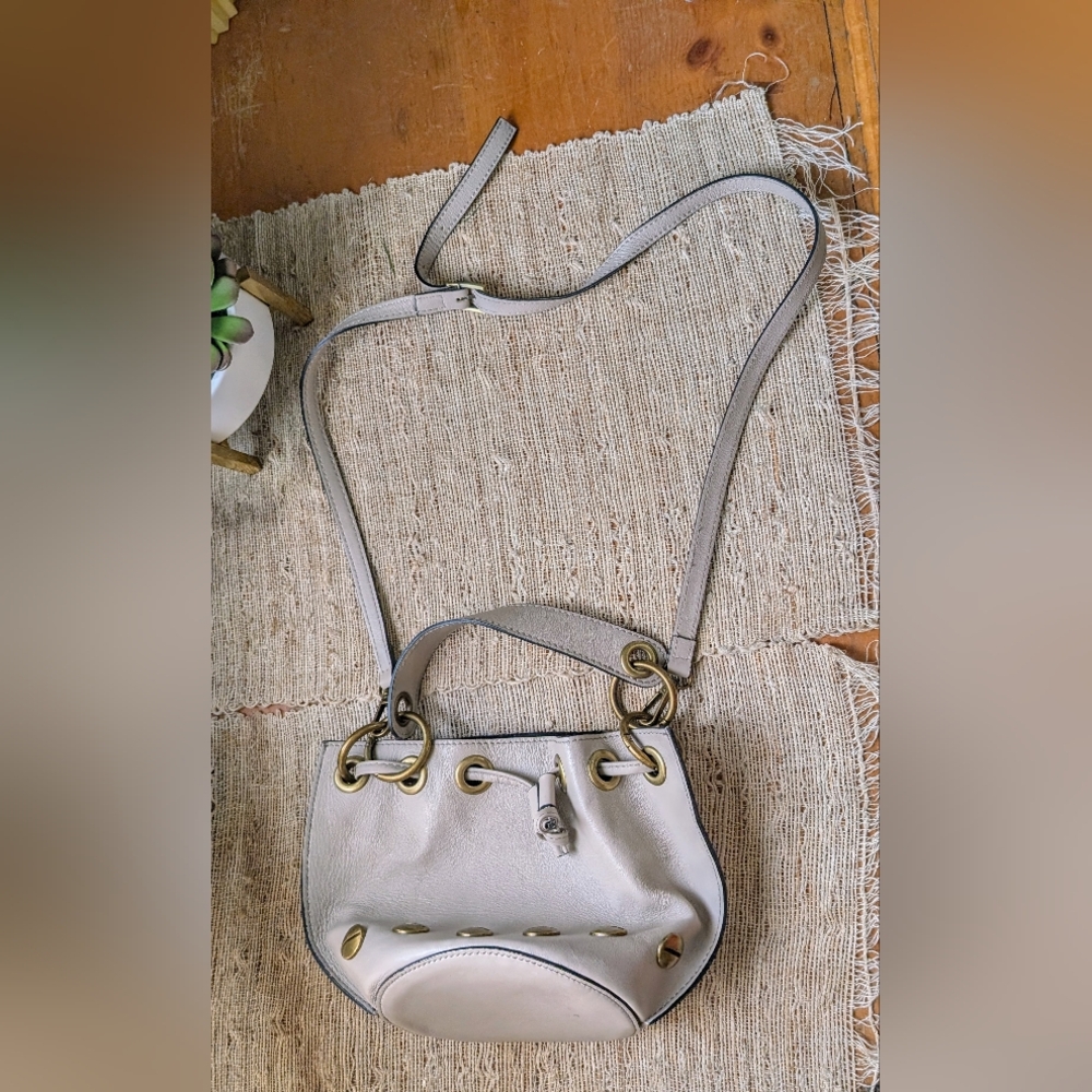 ISADORA Leather Studded Bucket Bag